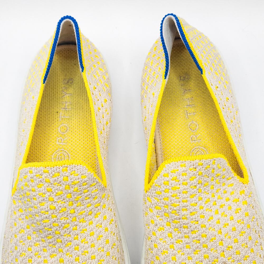 **SOLD**Rothys The Sneaker Yellow Knit Slip On Size 9 Clean Girl Pastel - Picture 4 of 7